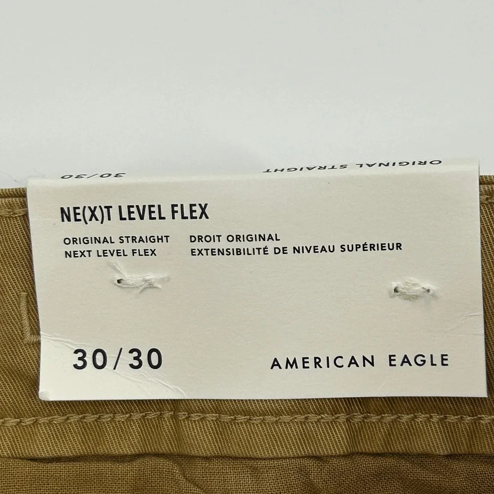 American Eagle Pants Men's 30x30 Brown Original Straight NE(X)T Level‎ Flex NEW